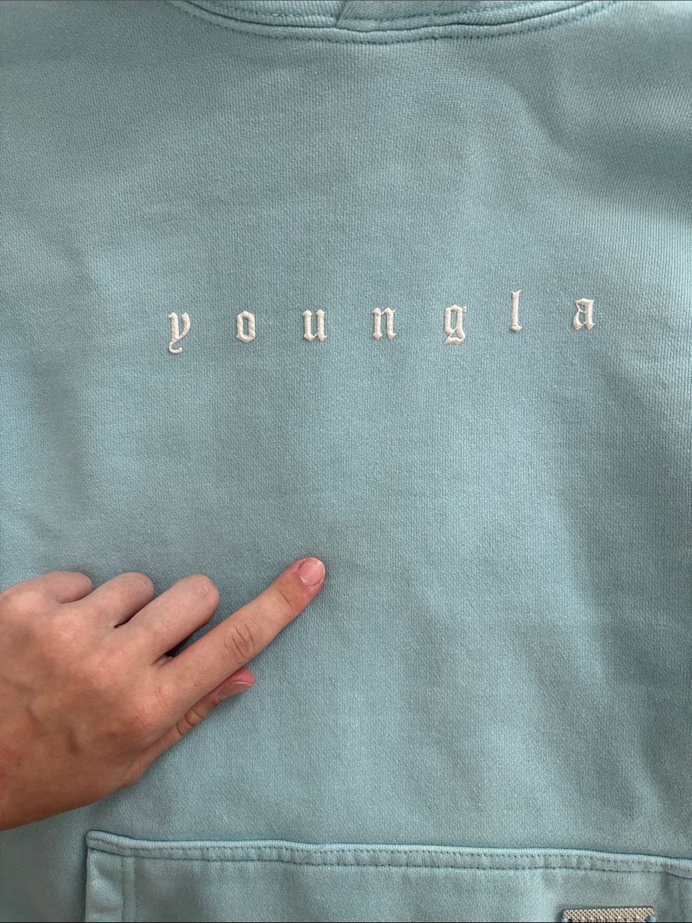 YoungLA Size S Light Blue Hoodie - Picture 8 of 8